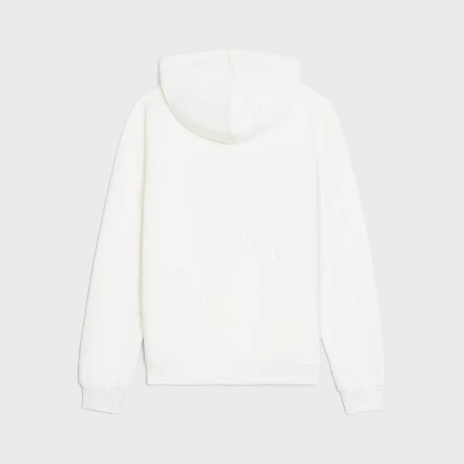 CELINE LOOSE WAVE HOODIE IN COTTON FLEECE OFF WHITE