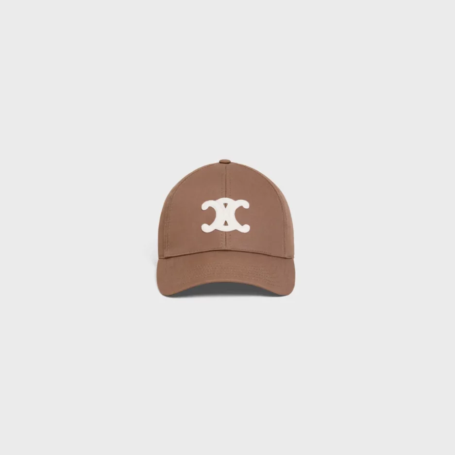 TRIOMPHE BASEBALL CAP IN COTTON MARRON GLACE