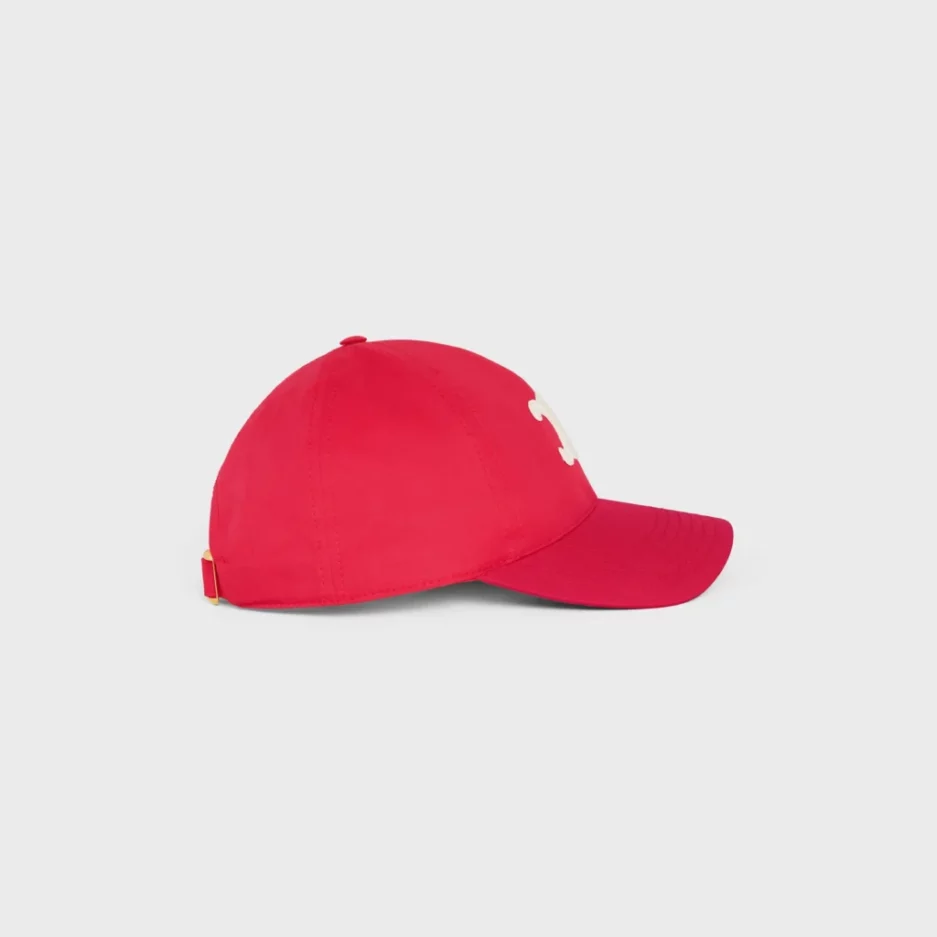 TRIOMPHE BASEBALL CAP IN COTTON ROUGE VIF