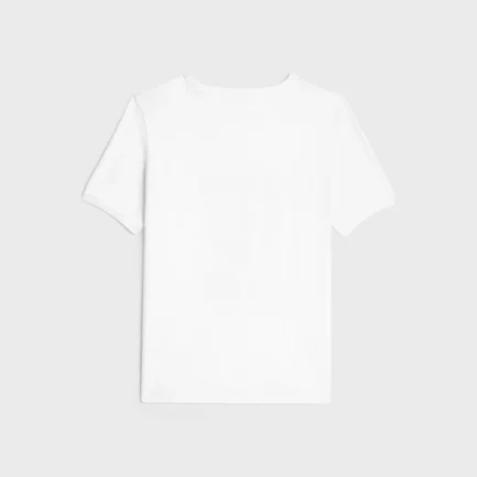 CELINE 70 ANCHOR T SHIRT IN COTTON JERSEY OFF WHITE