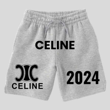 Celine Shorts Grey Sweat Logo Outfit