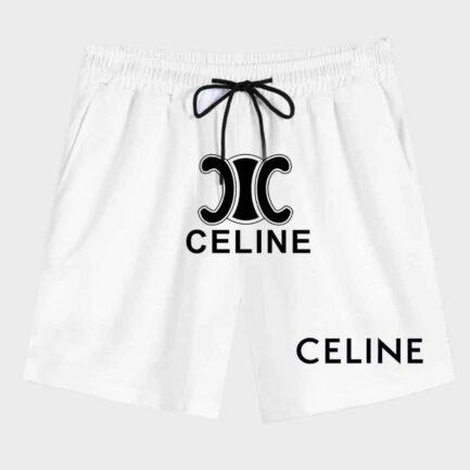 Celine Shorts White Logo