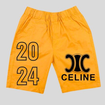 Celine Shorts Yellow 2024 Logo